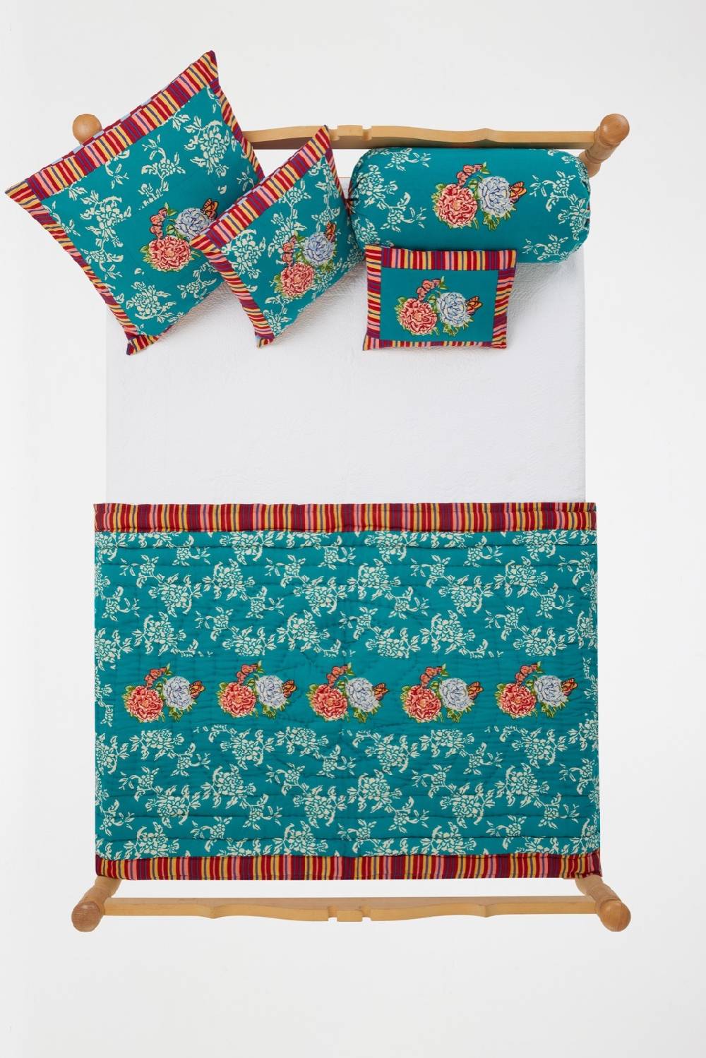 Lisa Corti trapunta reversibile 110x180cm kandem queen green Spedizione Gratuita