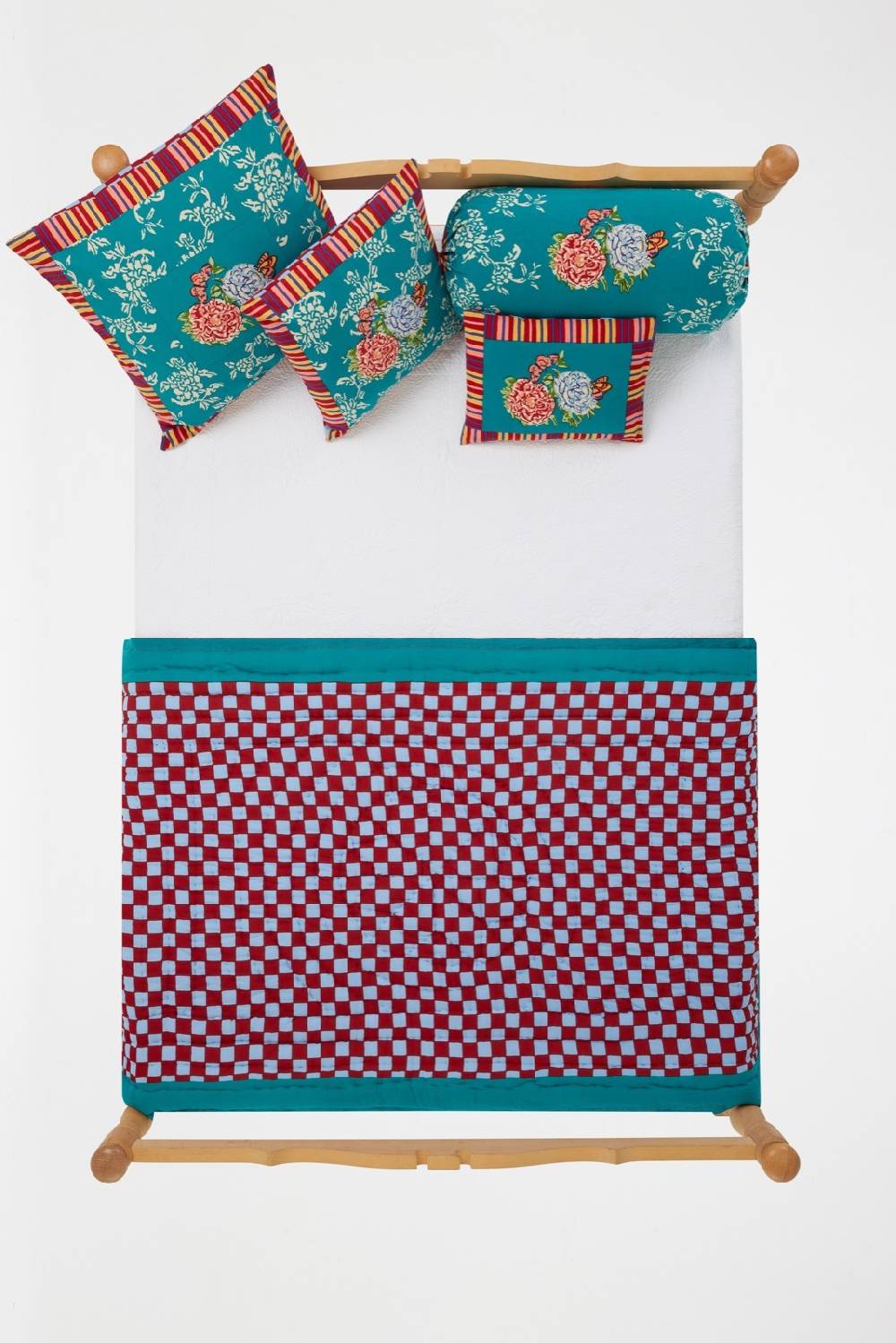 Lisa Corti trapunta reversibile 110x180cm kandem queen green Spedizione Gratuita