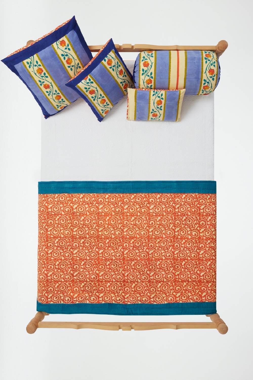 Lisa Corti trapunta reversibile 110x180cm varanasi stripes pervinch Qualità Garantita