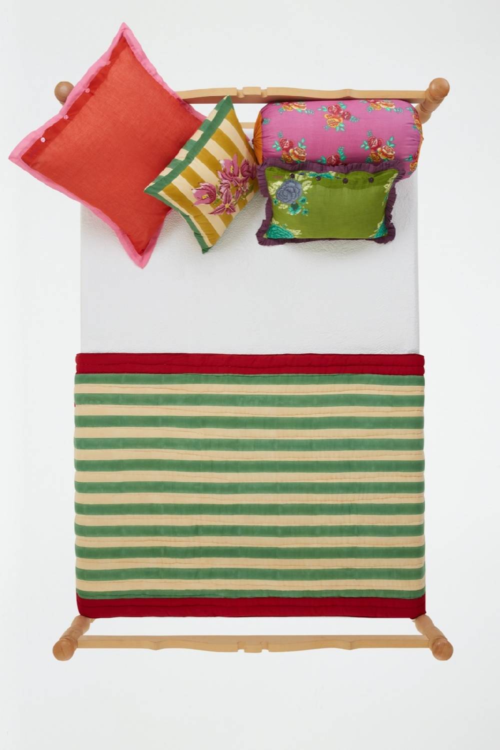 Lisa Corti trapunta reversibile 110x180cm issimo x lisa corti bouganville stripes white mustard Promozione Limitata