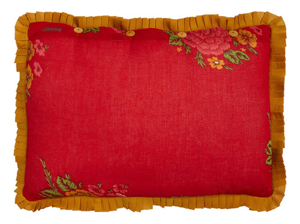 Lisa Corti federa organza 35x50cm big dahlia red Negozio