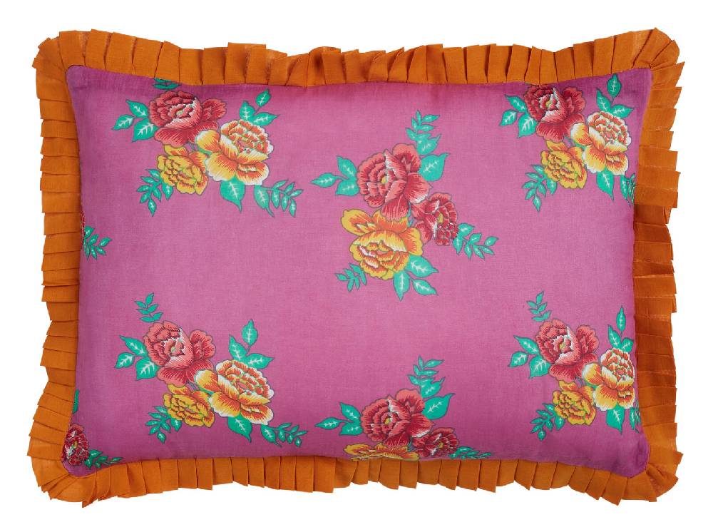 Lisa Corti federa organza 35x50cm gulab flower purple Moda