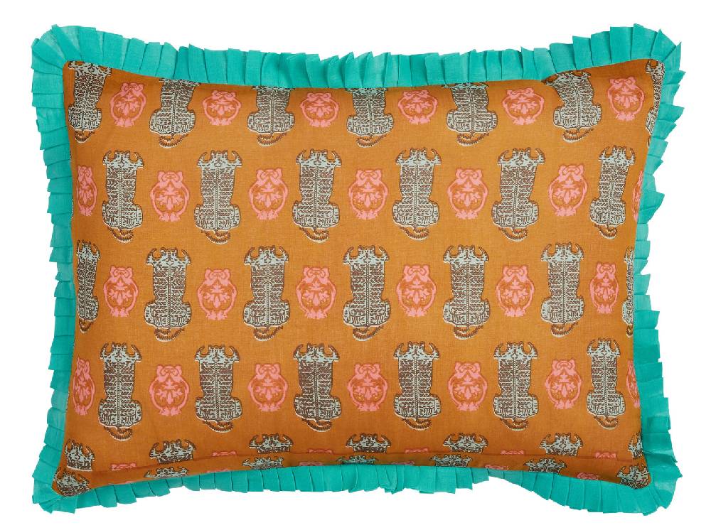 Lisa Corti federa organza 35x50cm tiger motive mustard 2025