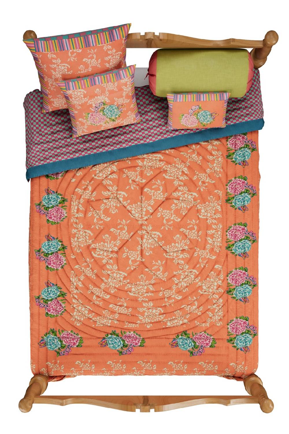 Lisa Corti trapunta reversibile 250x270cm kandem queen peach Negozi Online