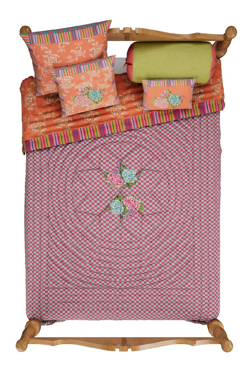 Lisa Corti trapunta reversibile 250x270cm kandem queen peach Negozi Online