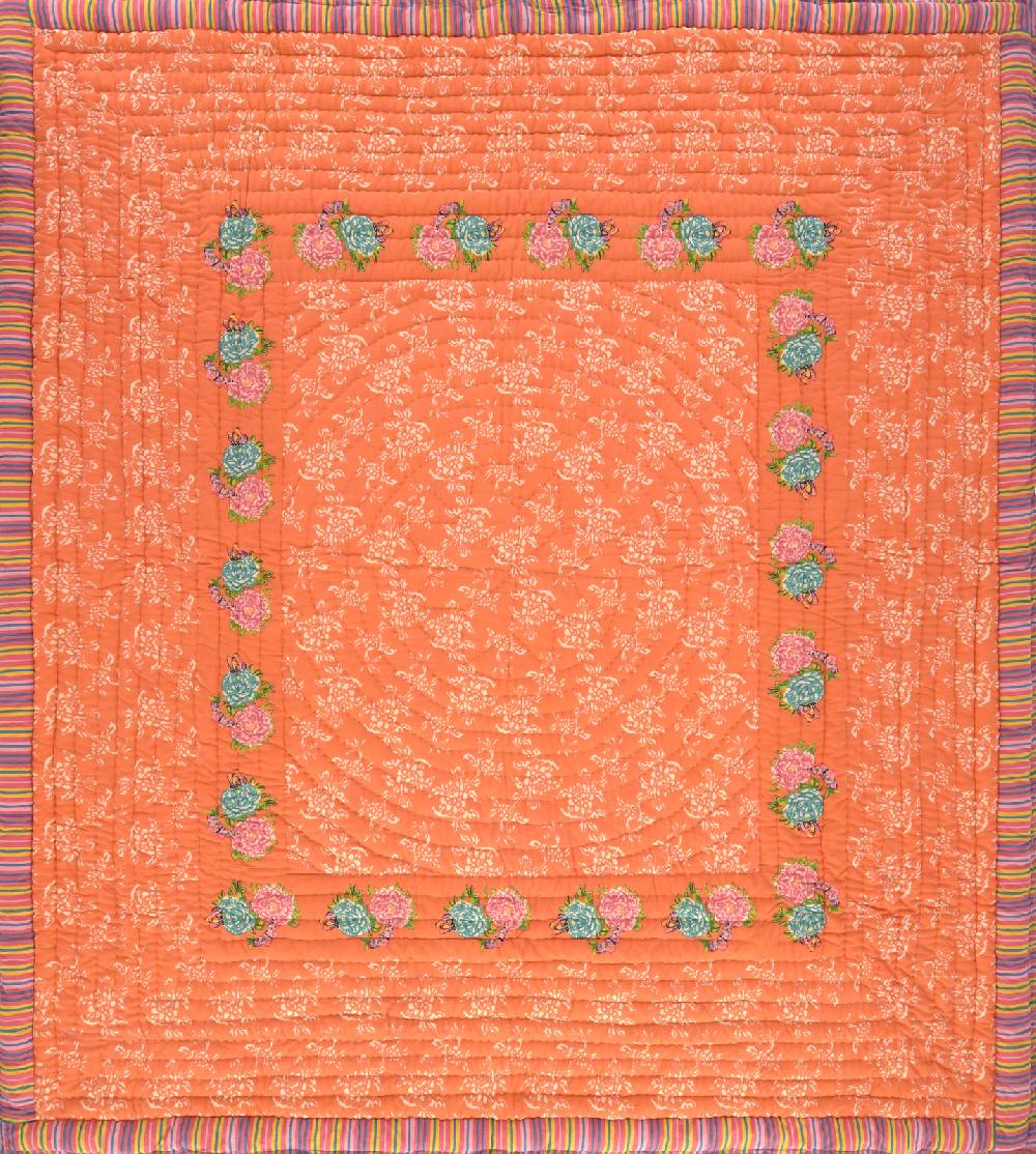 Lisa Corti trapunta reversibile 250x270cm kandem queen peach Negozi Online
