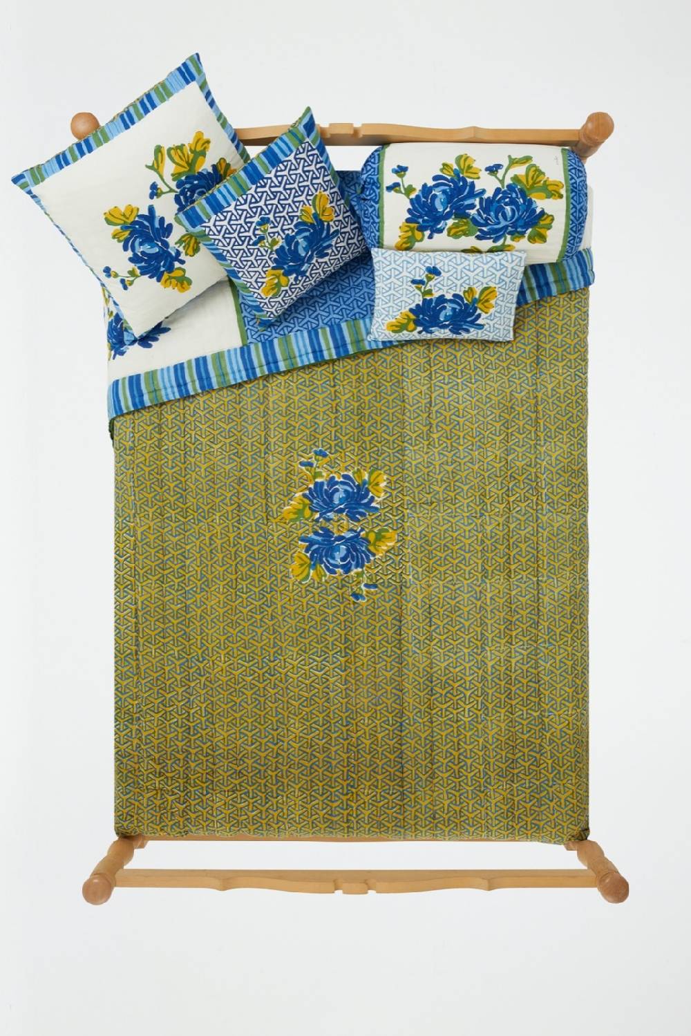 Lisa Corti trapunta reversibile 250x270cm vienna blue cream Convenienza