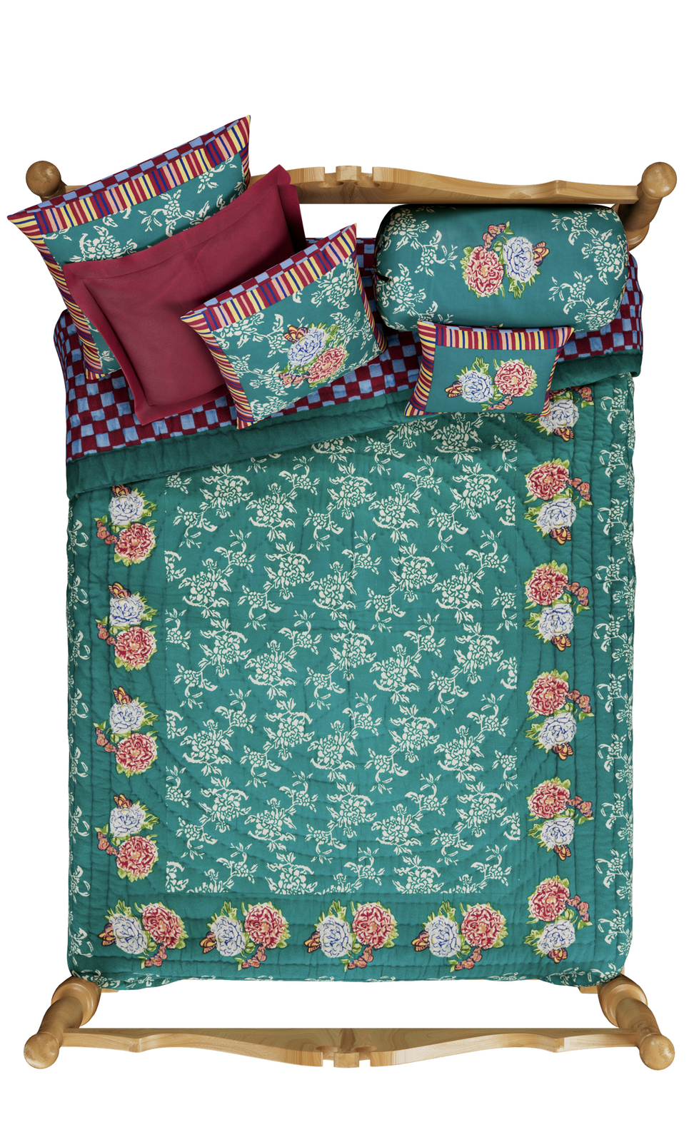 Lisa Corti trapunta reversibile 250x270cm kandem queen green Presa