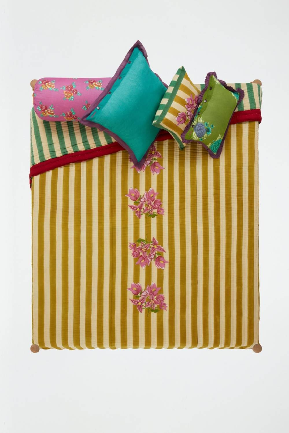 Lisa Corti trapunta reversibile 250x270cm issimo x lisa corti bouganville stripes white mustard Outlet