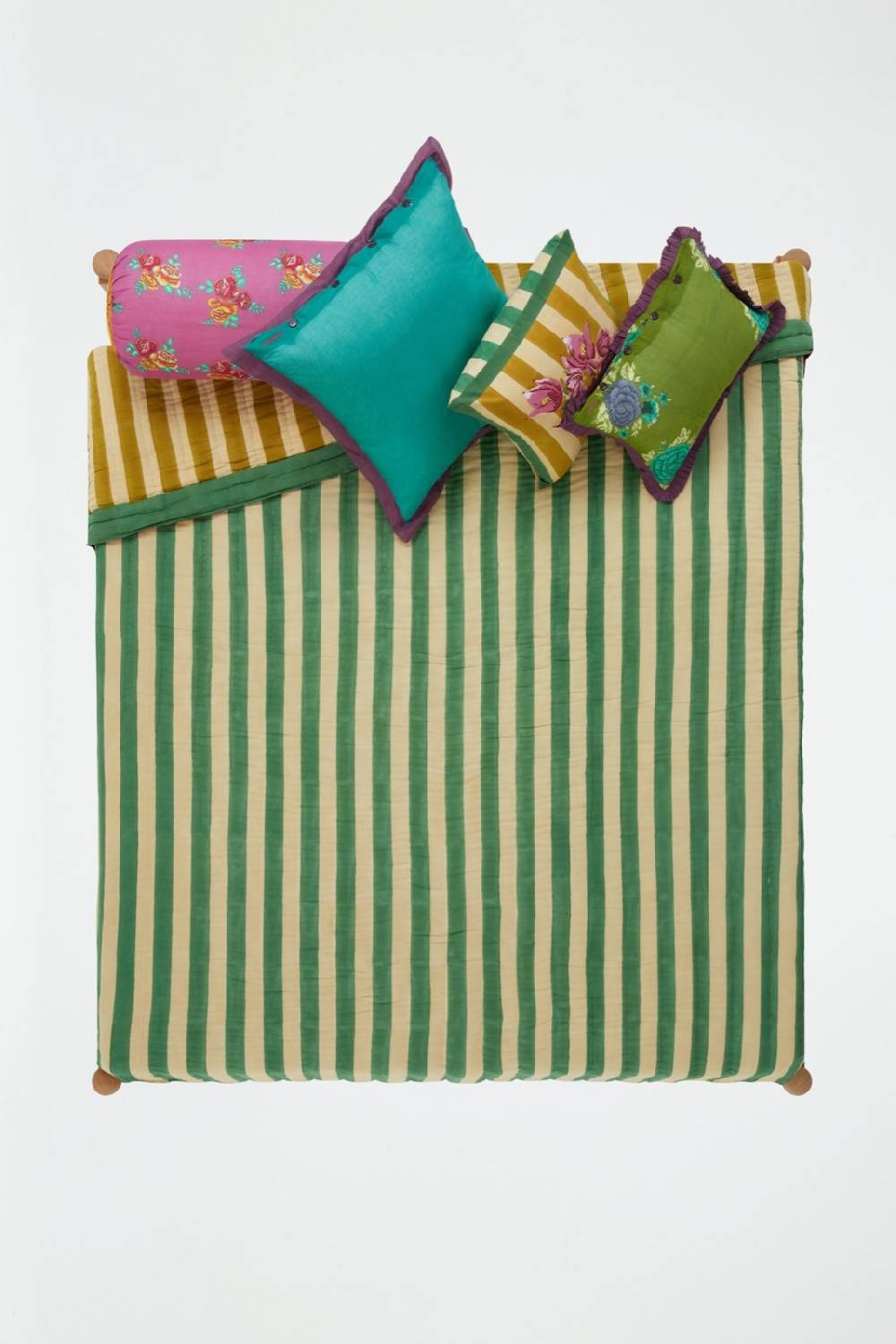 Lisa Corti trapunta reversibile 250x270cm issimo x lisa corti bouganville stripes white mustard Outlet