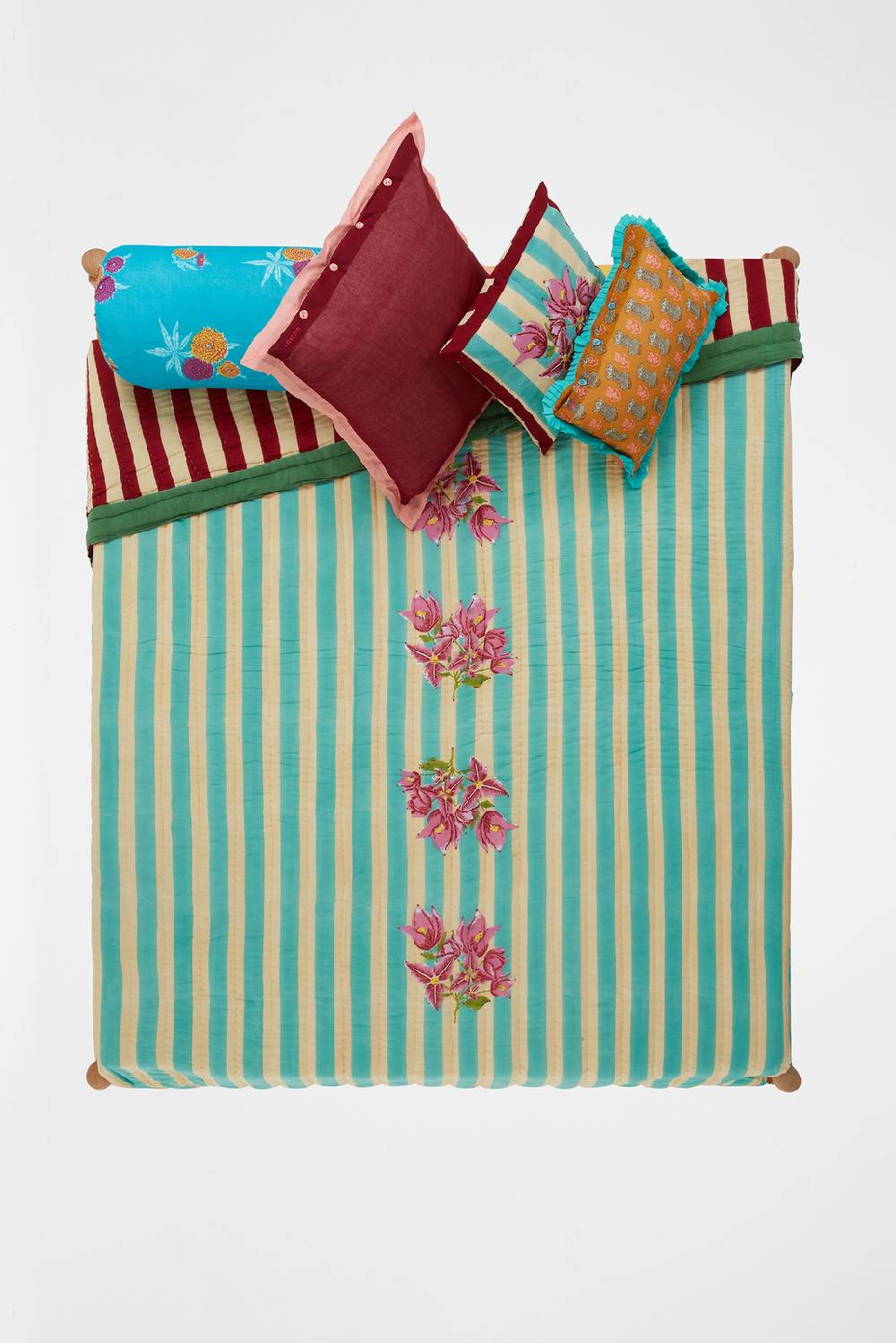 Lisa Corti trapunta reversibile 250x270cm issimo x lisa corti bouganville stripes white veronese Saldi