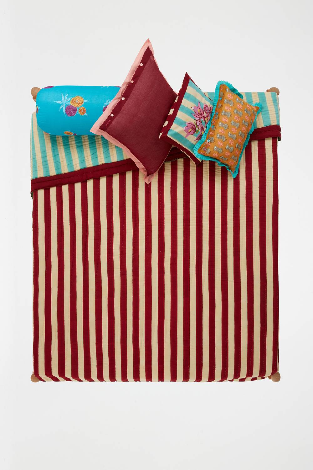Lisa Corti trapunta reversibile 250x270cm issimo x lisa corti bouganville stripes white veronese Saldi
