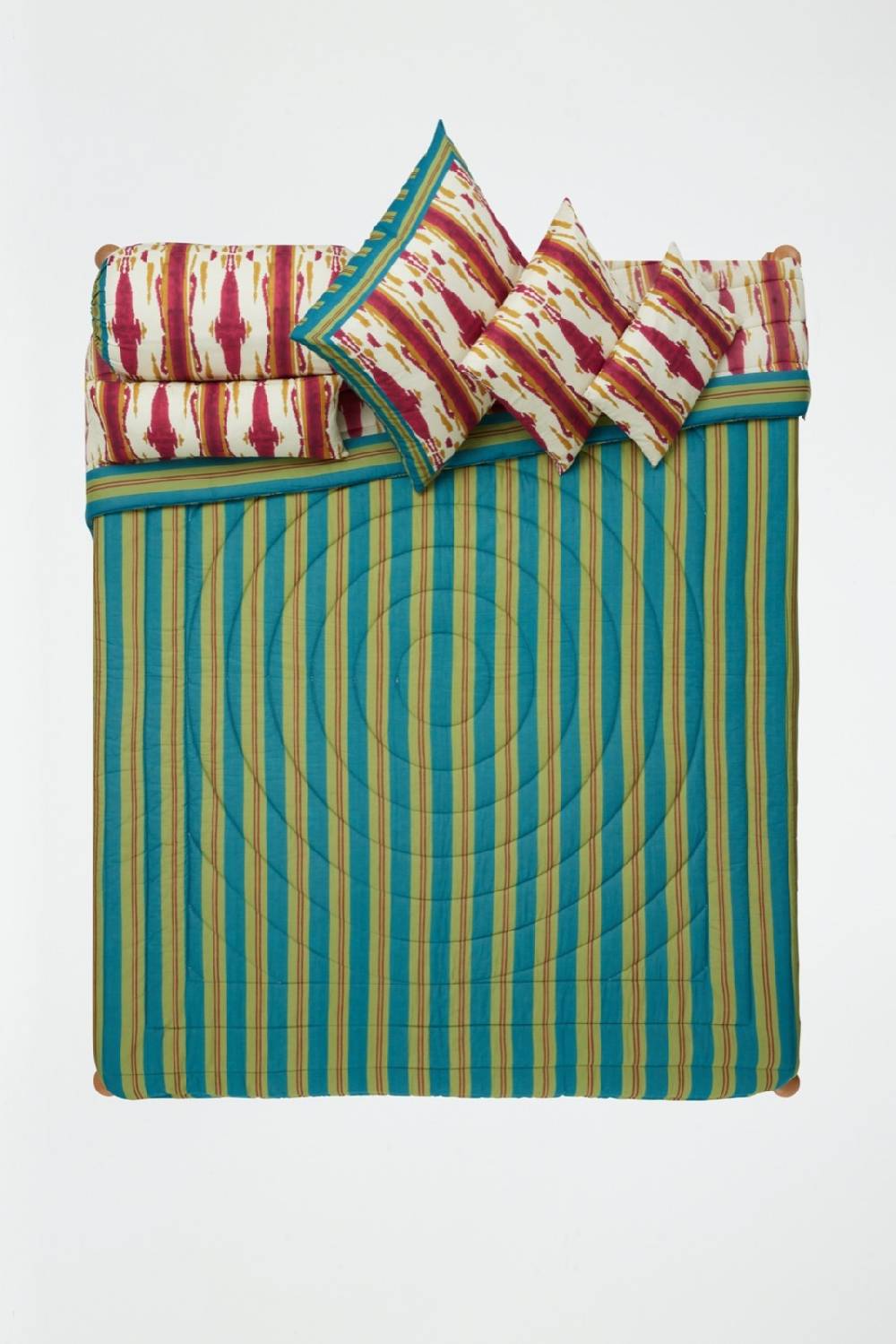 Lisa Corti trapunta reversibile 250x270cm flame aubergine gold Vendita Calda