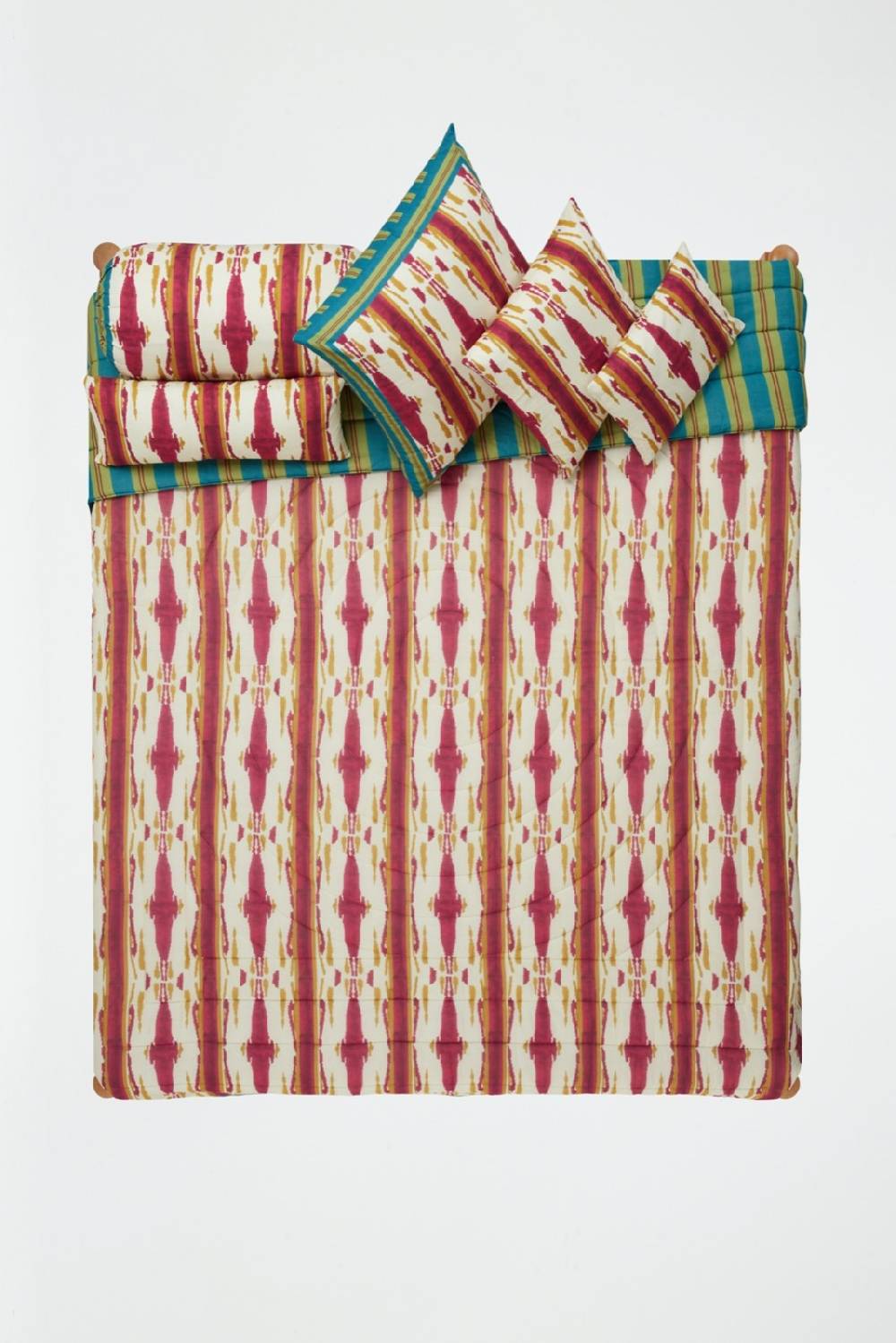 Lisa Corti trapunta reversibile 250x270cm flame aubergine gold Vendita Calda