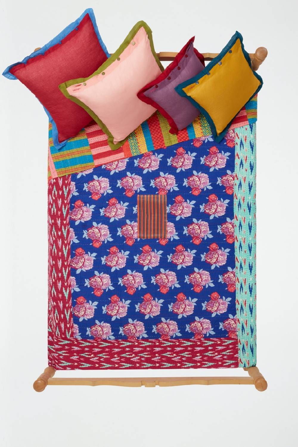 Lisa Corti copriletto reversibile gudri 250x270cm bold rose royal blue Vendite Flash