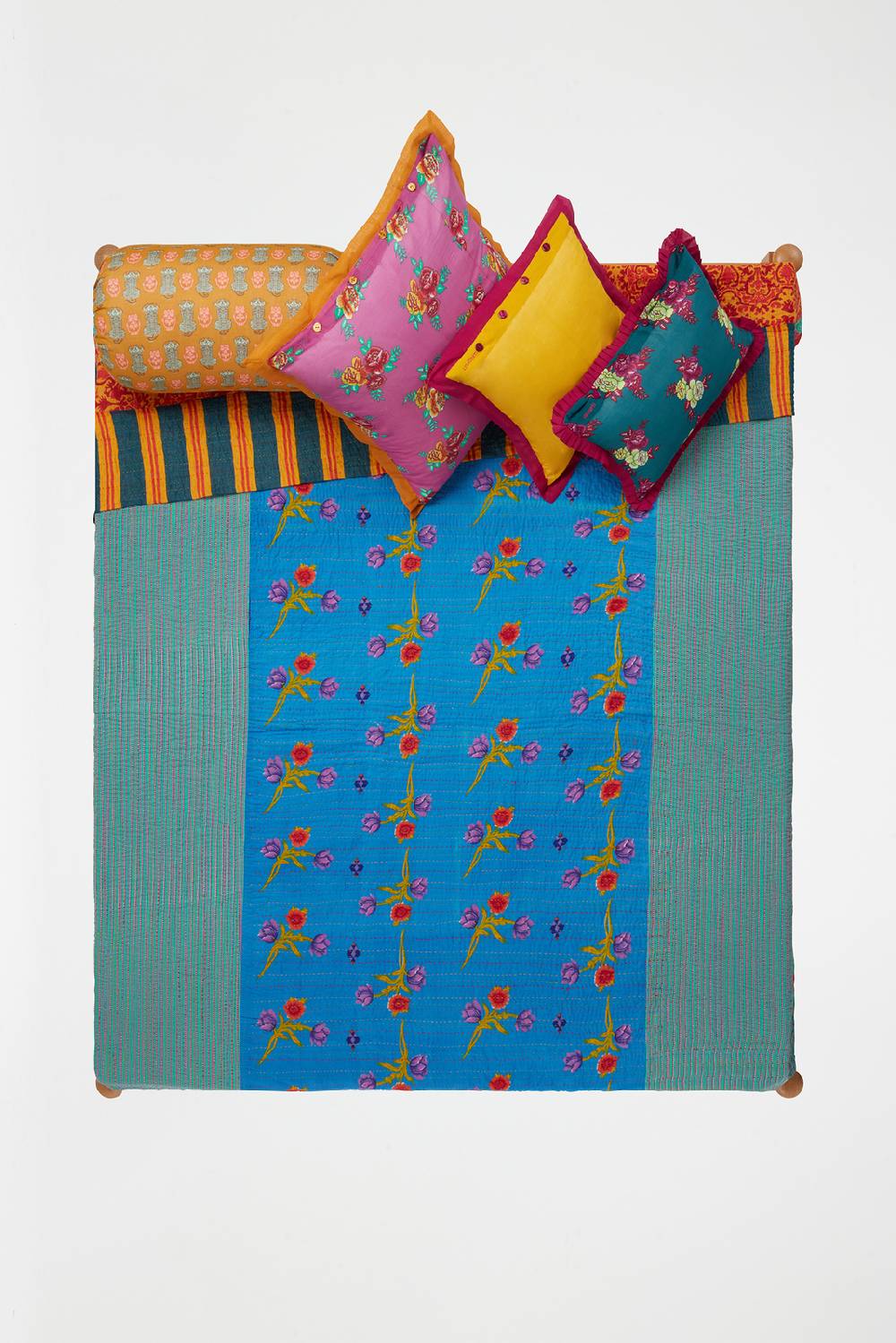 Lisa Corti copriletto reversibile gudri 250x270cm kauai peony olive green Negozio