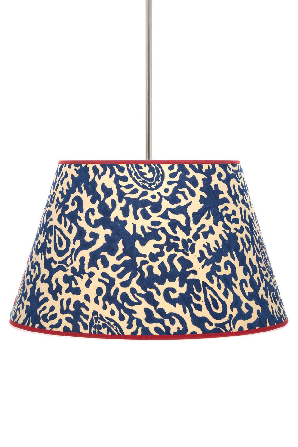 Lisa Corti paralume diam 40 suzani damask royal blue Sottocosto