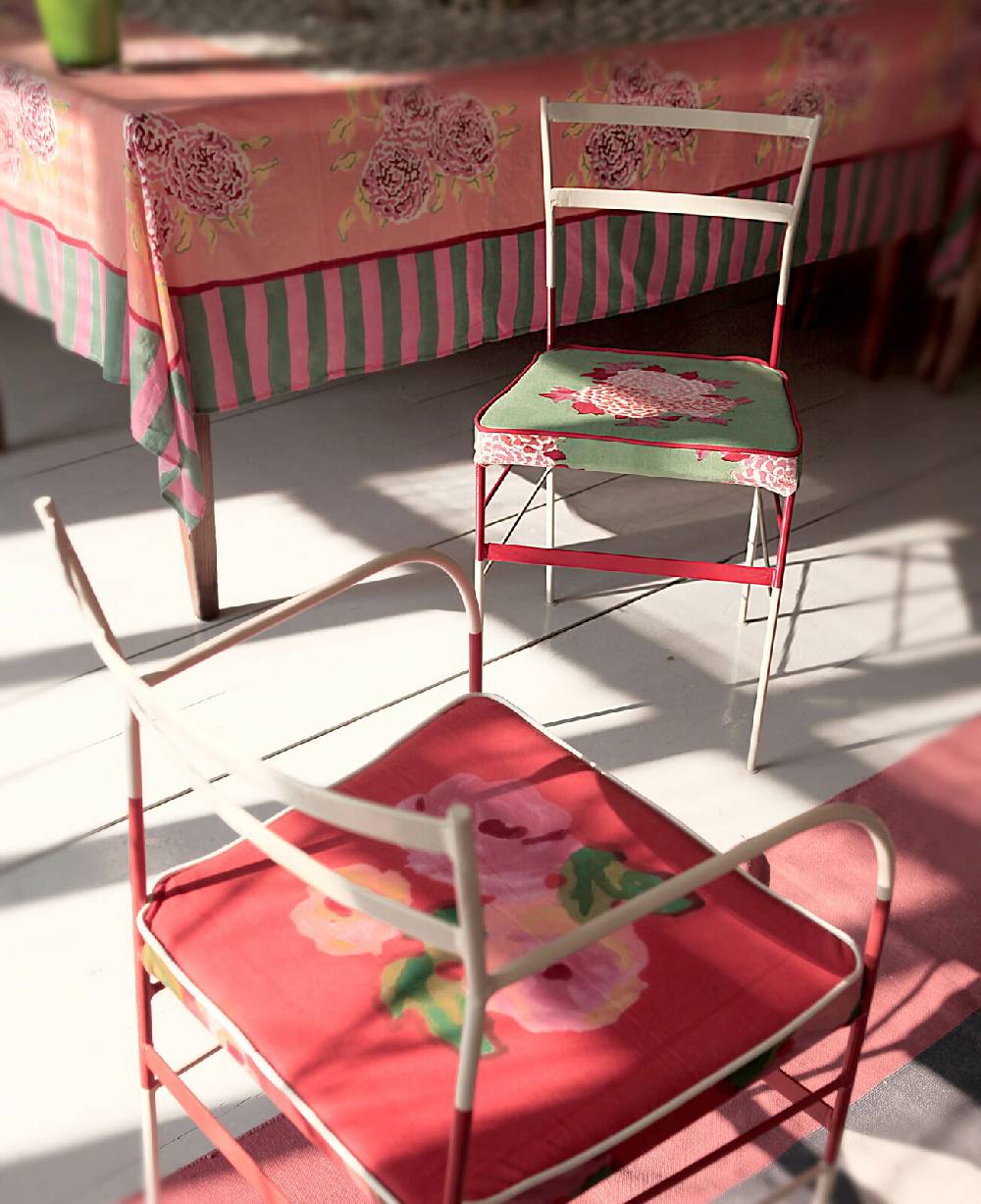 Lisa Corti tessuto nizam flower red Italy