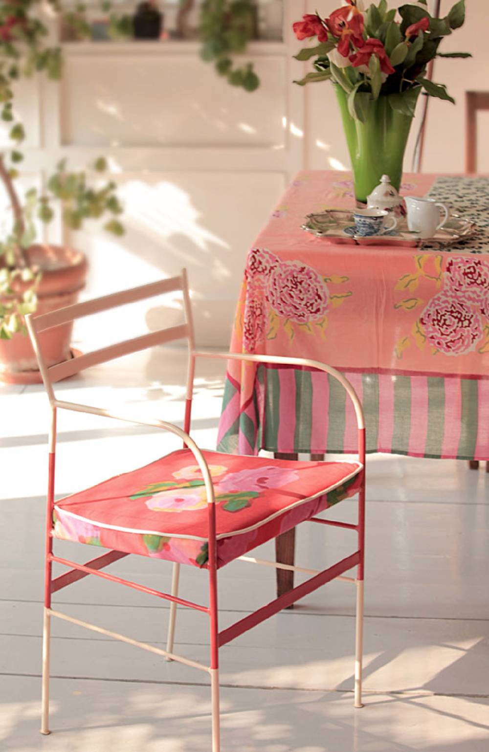 Lisa Corti tessuto nizam flower red Italy