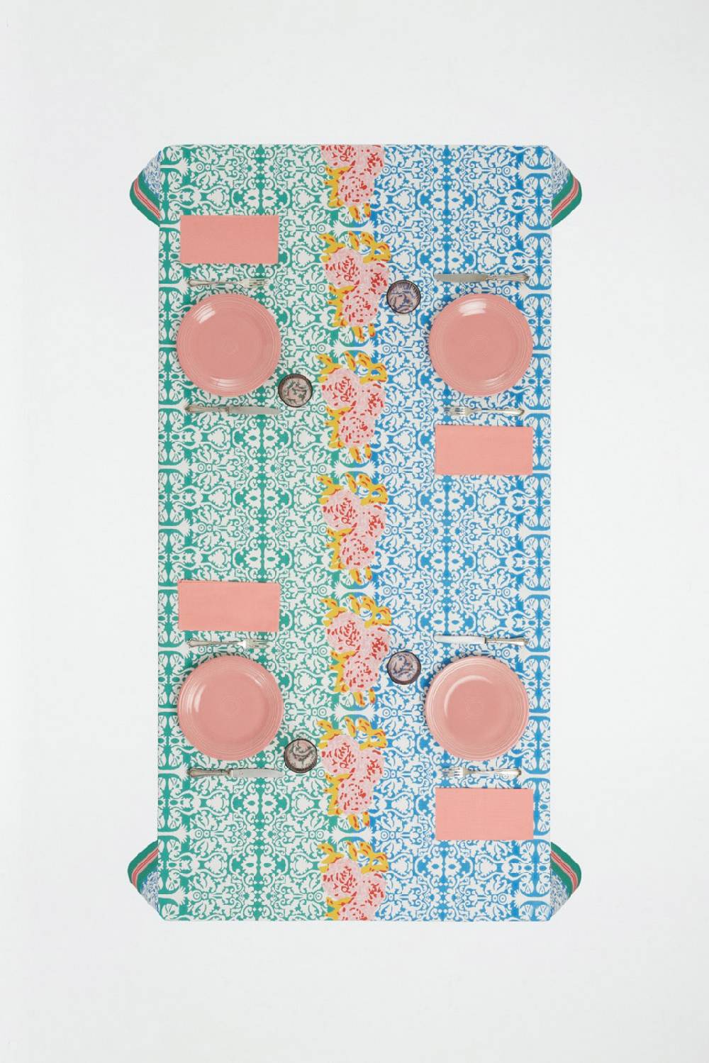 Lisa Corti telo cotone 250x270cm dam dam veronese blue Acquista Ora