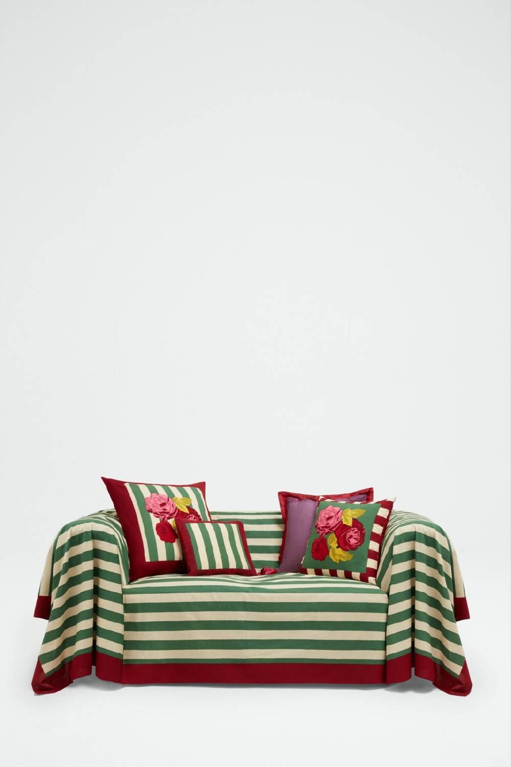 Lisa Corti telo cotone 250x270cm nizam stripes green natural Shopping Online