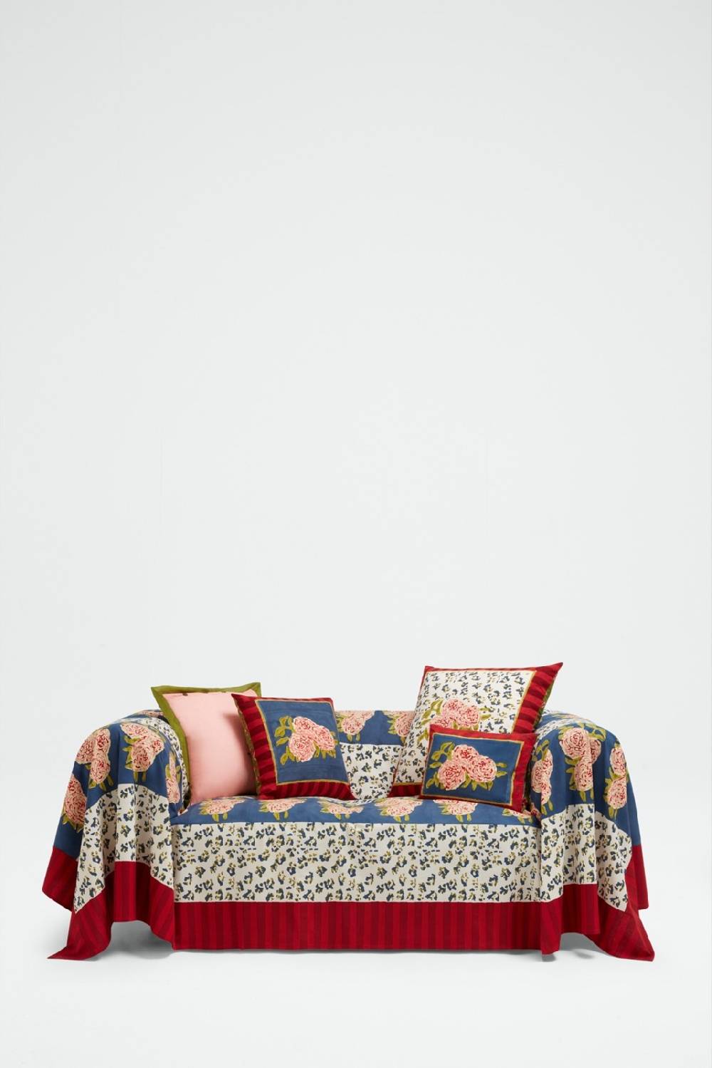 Lisa Corti telo cotone 250x270cm leopard stripes dark blue Affare Del Giorno