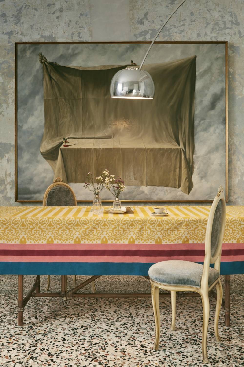 Lisa Corti telo cotone 250x270cm damask design gold Offerta esclusiva