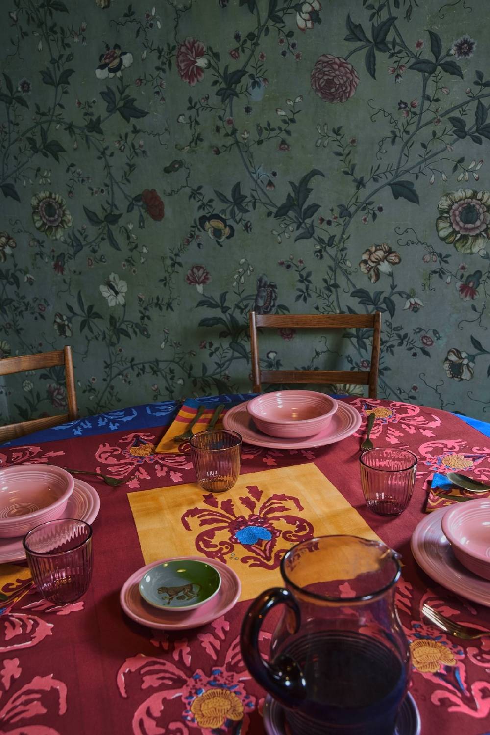 Lisa Corti telo cotone 250x270cm brocade royal blue Offerta