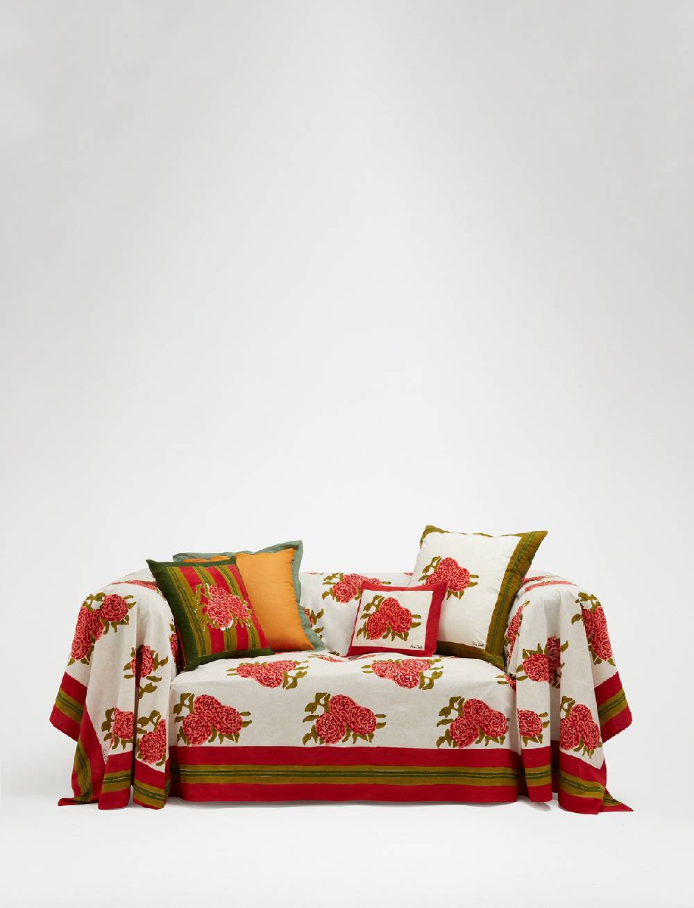 Lisa Corti telo cotone 250x270cm leopard bouquet red Offerte
