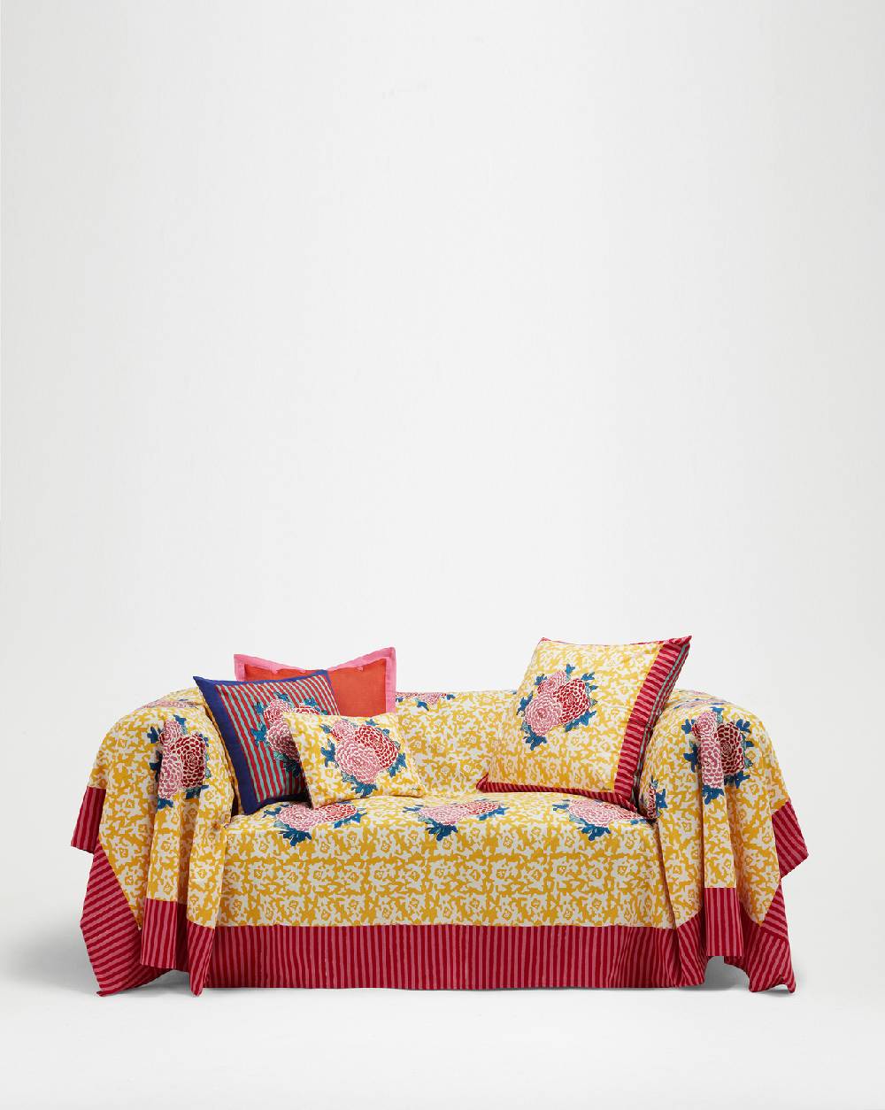 Lisa Corti telo cotone 250x270cm lisa corti x la minervetta arabesque corolla gold natural Vendita Calda