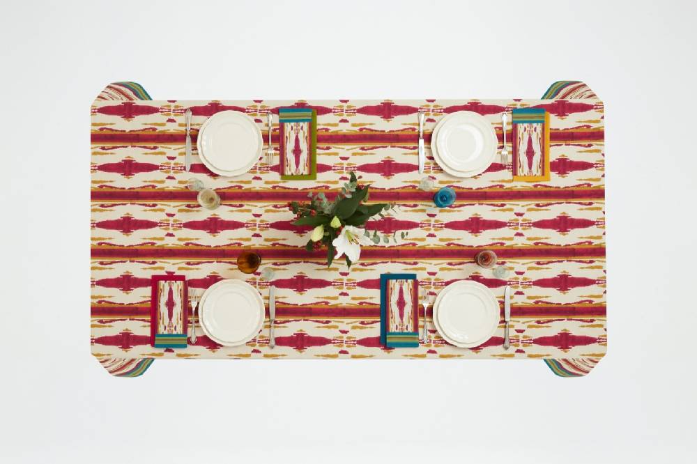 Lisa Corti telo cotone 250x270cm flame aubergine-gold Vendita Economica
