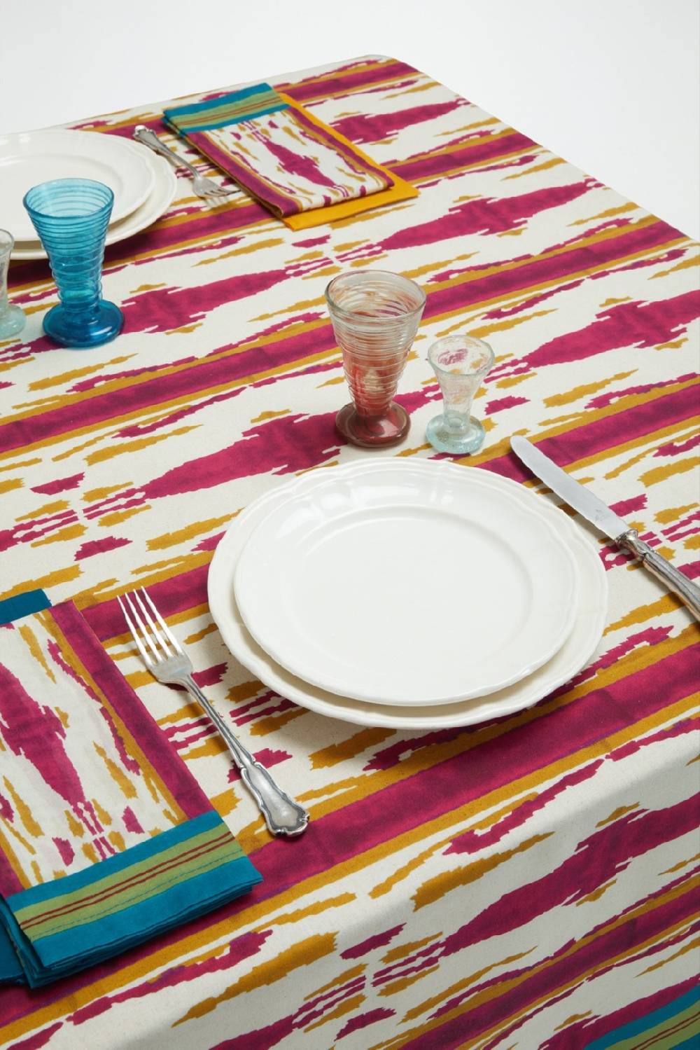 Lisa Corti telo cotone 250x270cm flame aubergine-gold Vendita Economica
