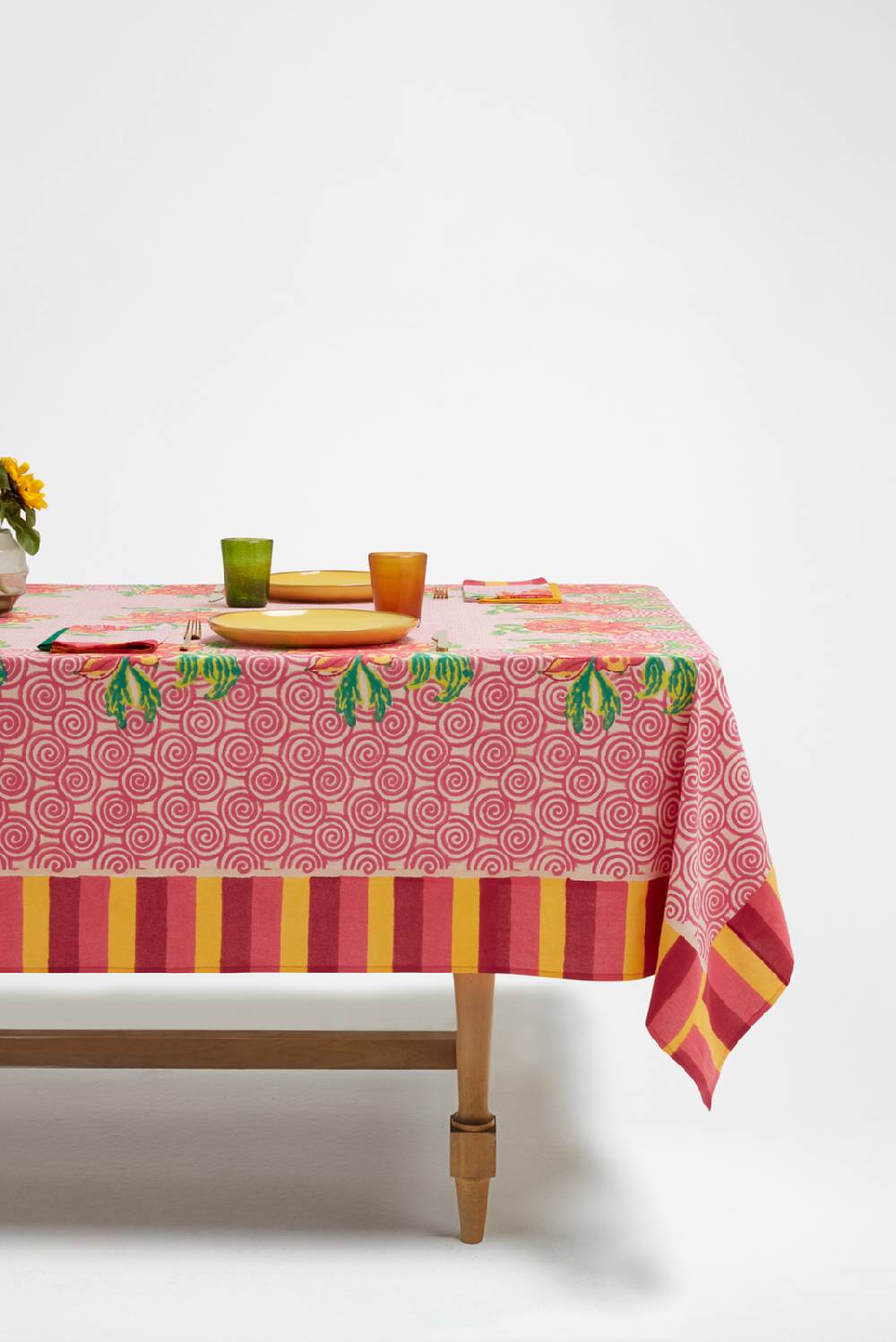 Lisa Corti telo cotone 250x270cm camelia magenta pink Saldi Di Fabbrica