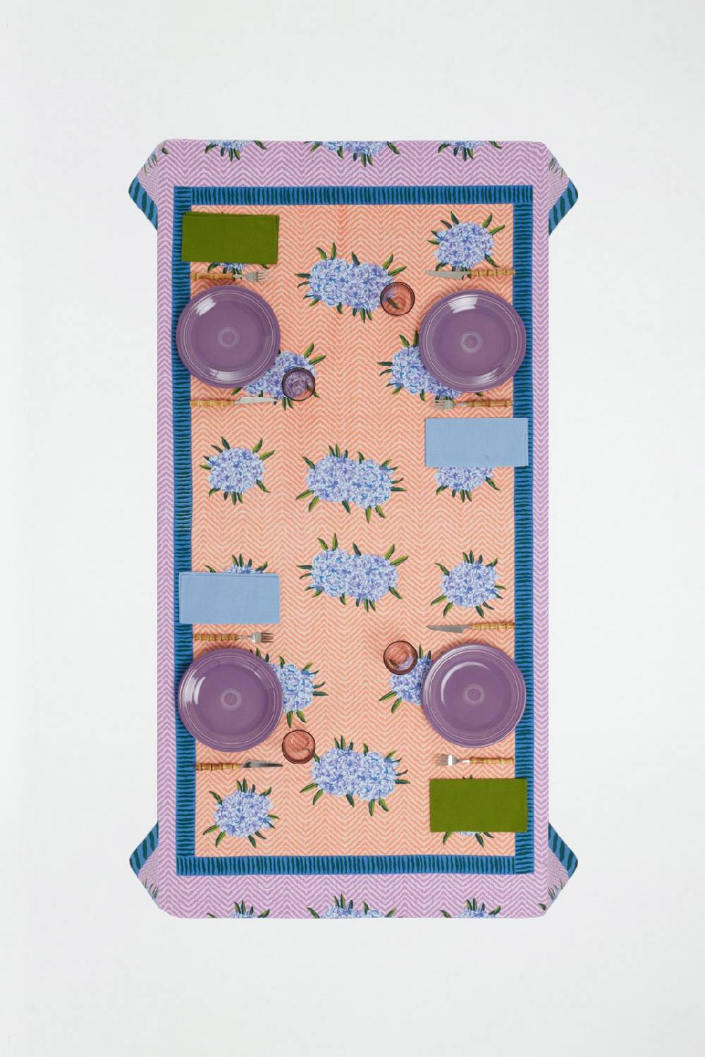 Lisa Corti telo cotone 220x270cm oleander lilac peach Nuova