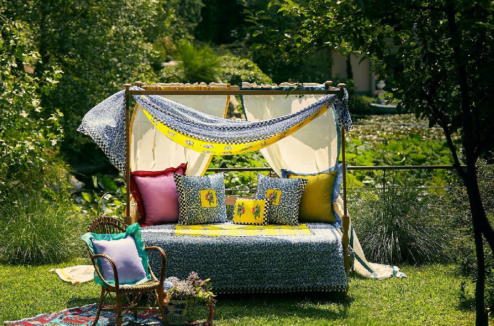 Lisa Corti tenda cotone 100x250cm bordo grey blue Shopping Online