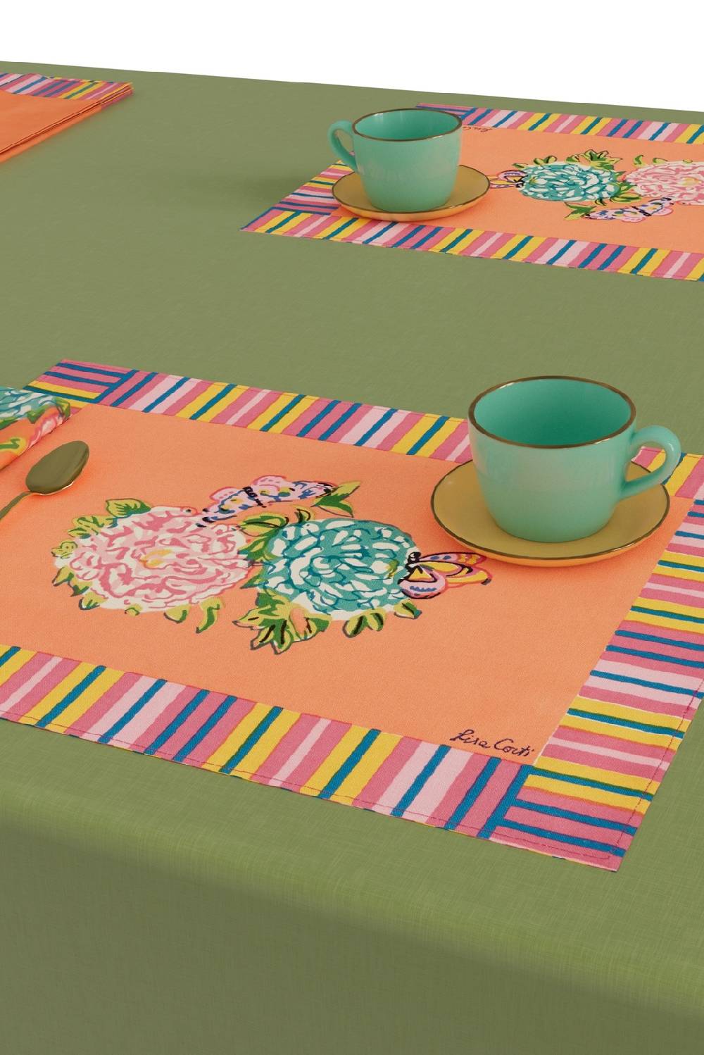 Lisa Corti tovaglietta cotone 35x48cm kandem queen peach 2025