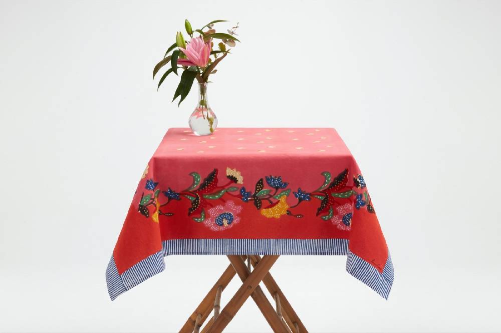 Lisa Corti telo cotone 110x110cm indonesian red rose Spedizione Gratuita
