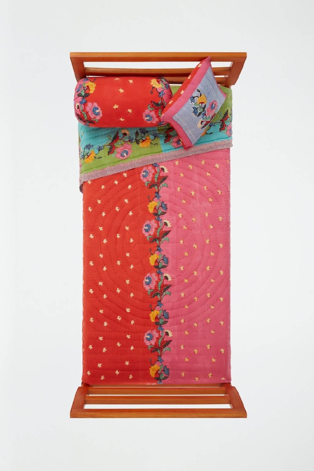 Lisa Corti trapunta reversibile 180x270cm indonesian red rose Soddisfazione Garantita