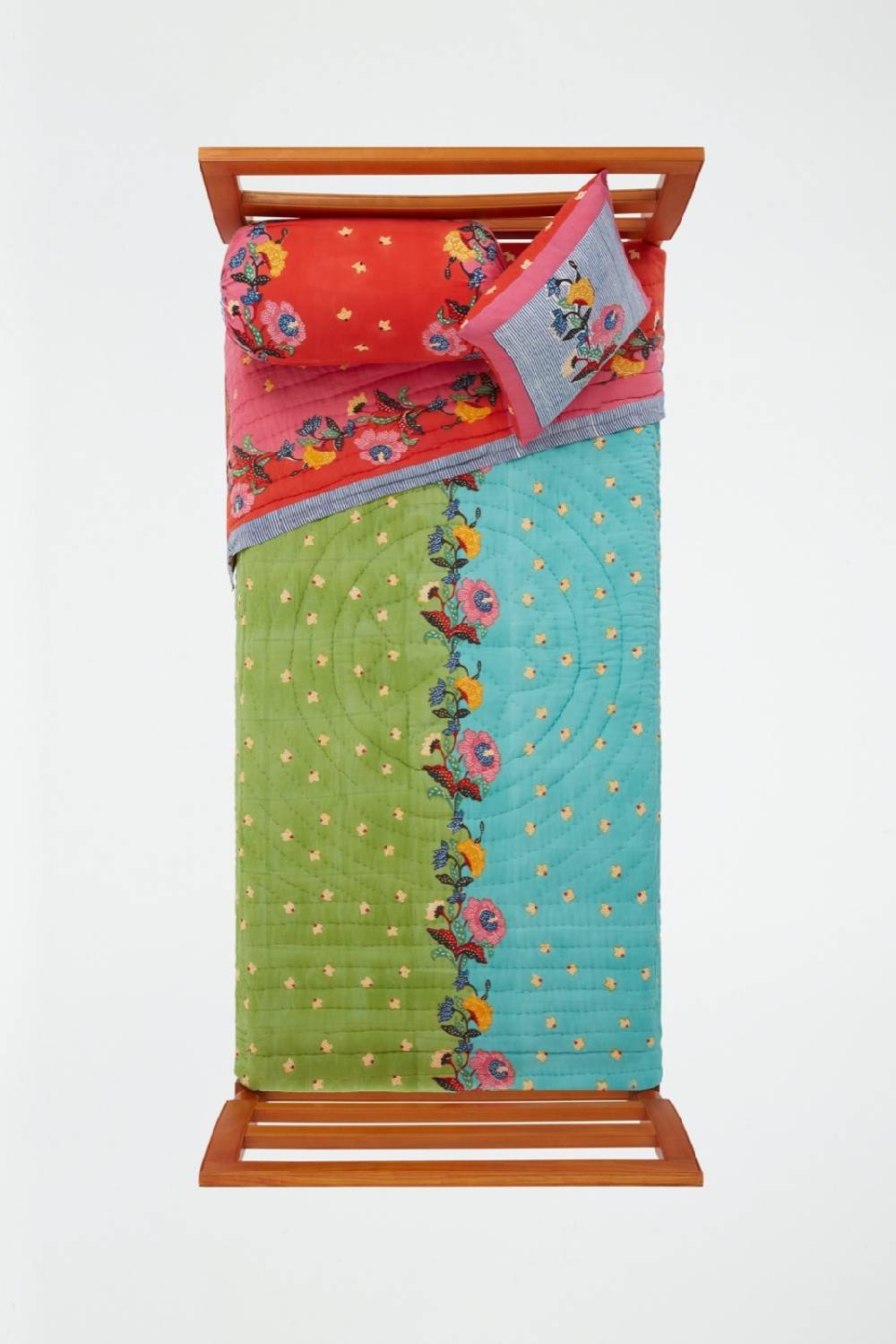 Lisa Corti trapunta reversibile 180x270cm indonesian red rose Soddisfazione Garantita