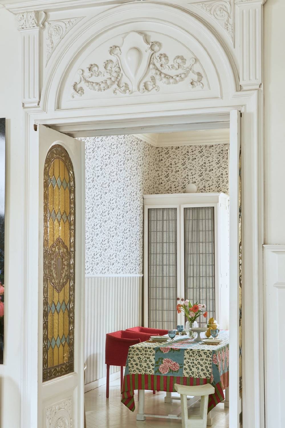 Lisa Corti telo cotone 180x180cm leopard stripes sky Offerta