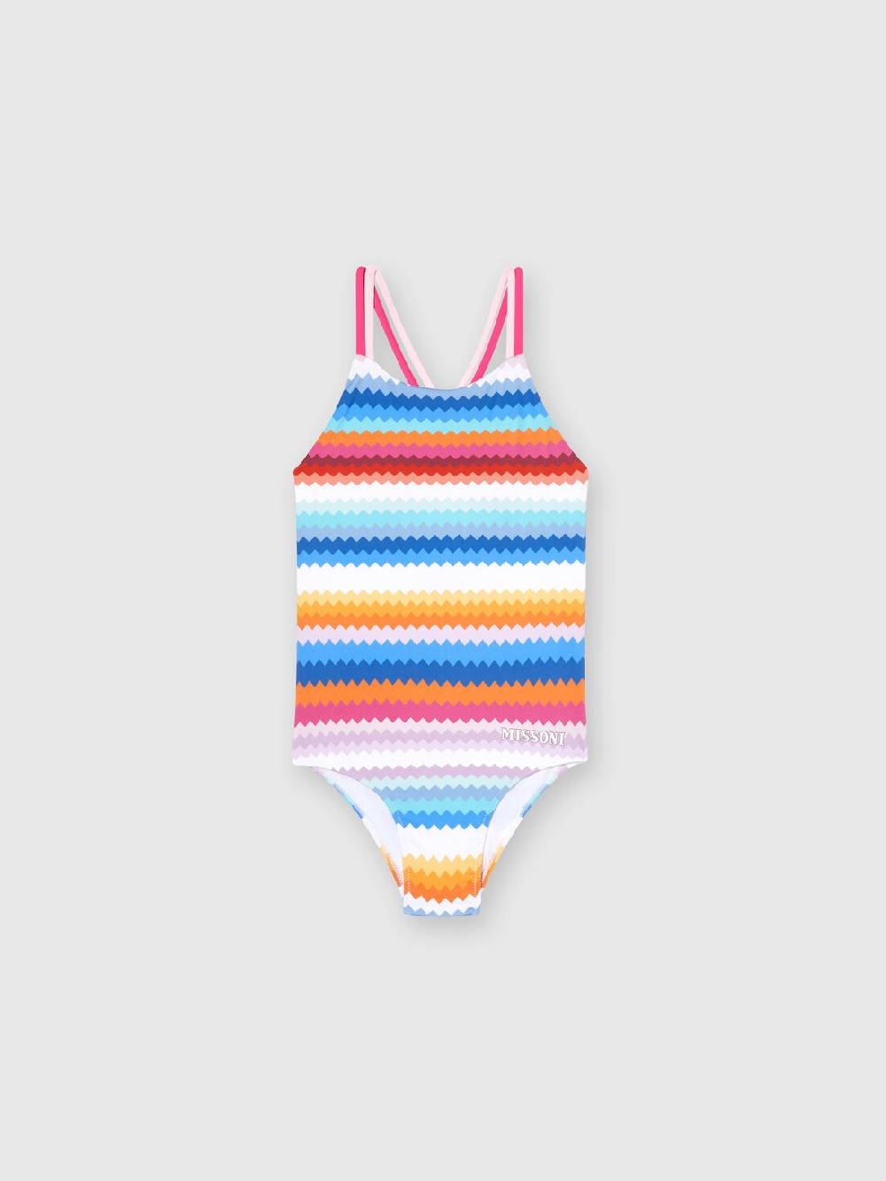 M Missoni Costume intero zig zag con scritta logo Italia