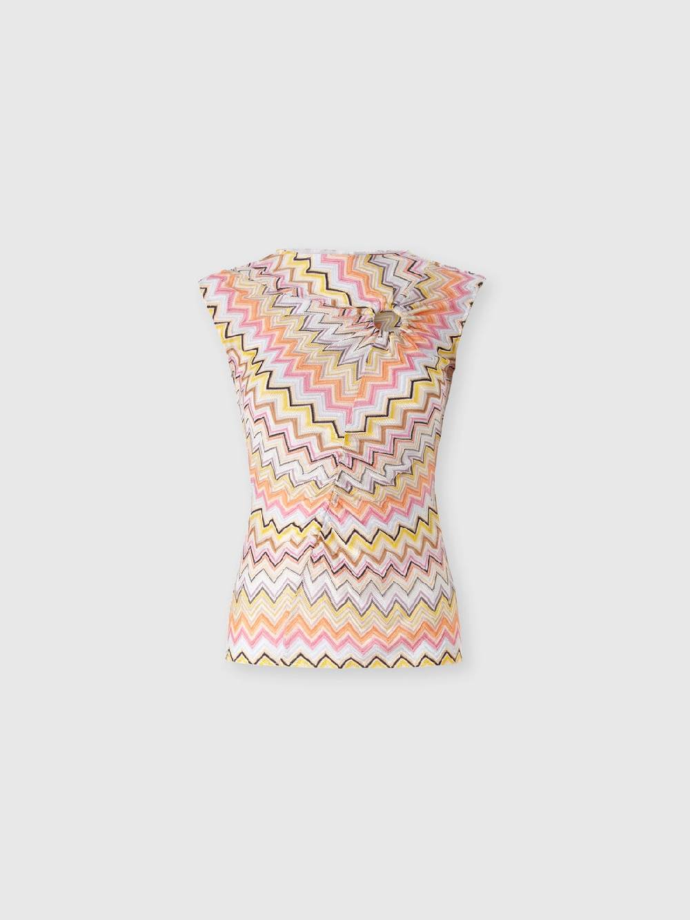 M Missoni Top senza maniche con scollatura arricciata Vendita