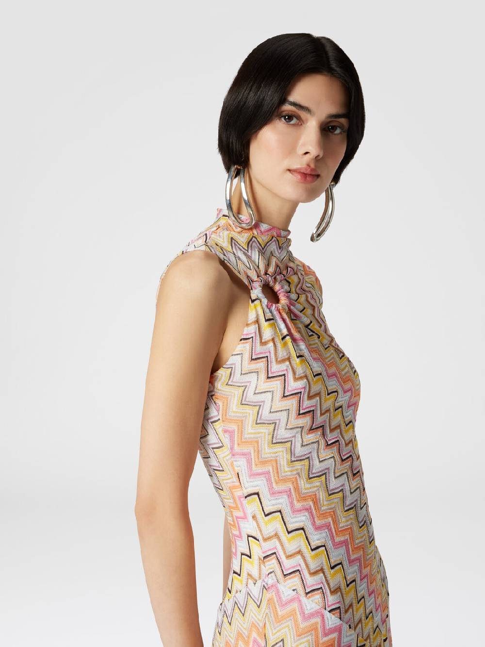 M Missoni Abito lungo senza maniche con scollatura arricciata Promozione