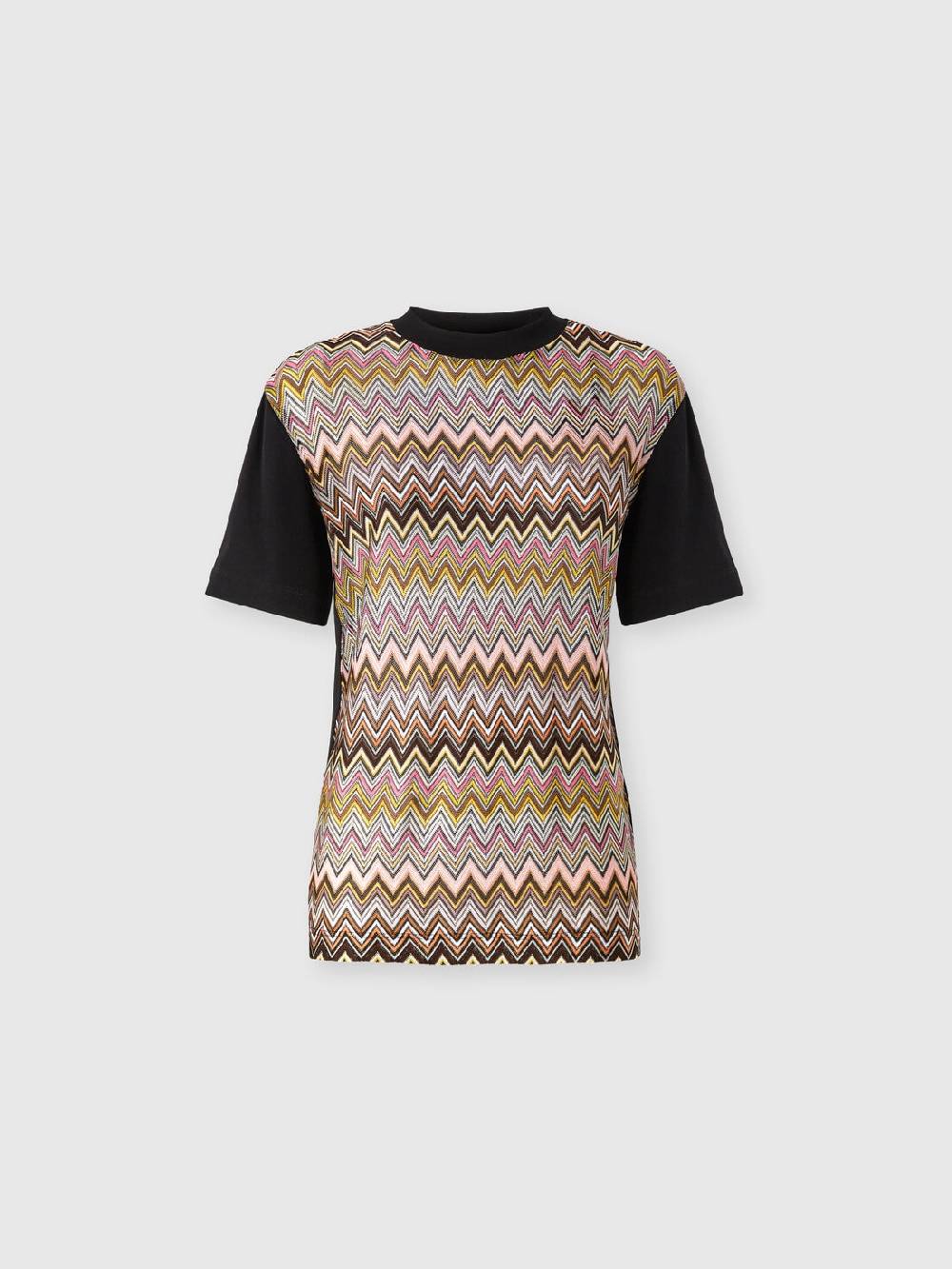 M Missoni T-shirt in jersey di cotone con inserti chevron Qualità Garantita