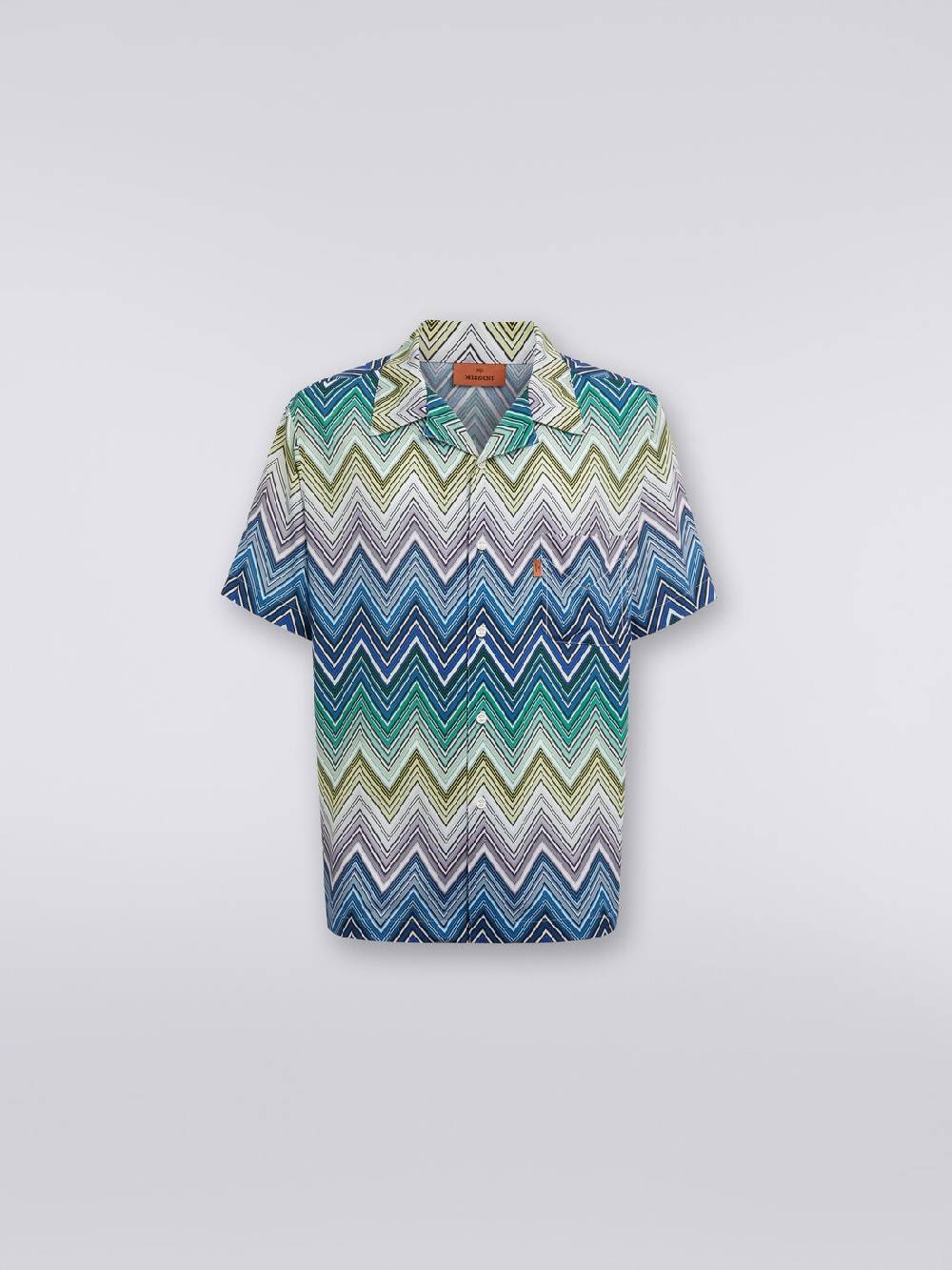 M Missoni Camicia a maniche corte in viscosa con stampa macro zig zag Negozi Online