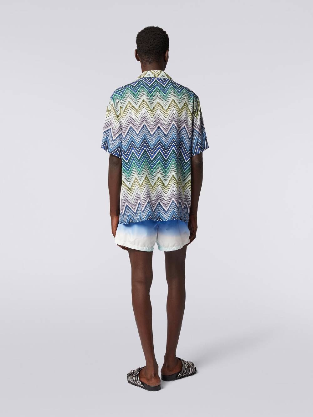 M Missoni Camicia a maniche corte in viscosa con stampa macro zig zag Negozi Online