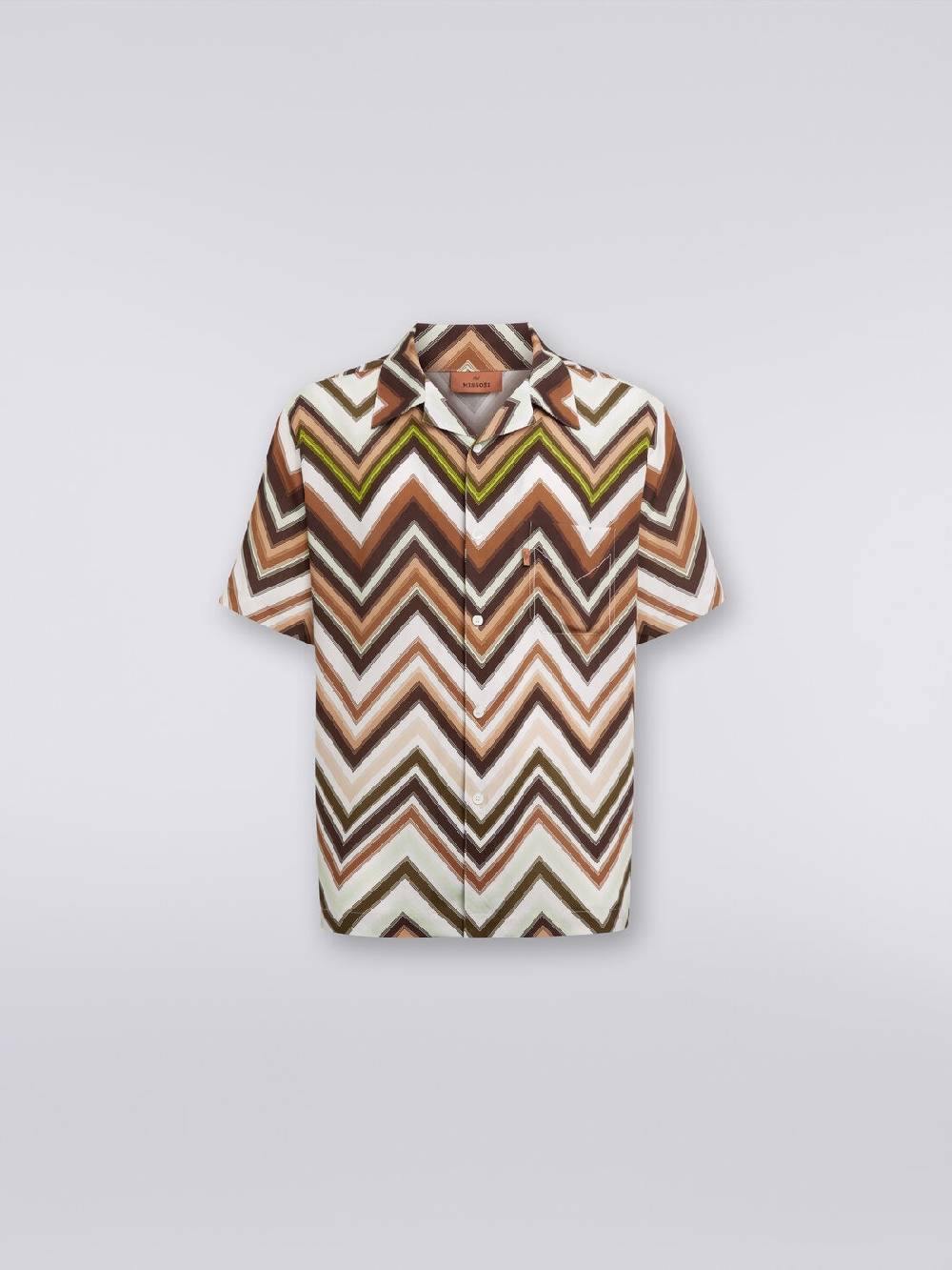 M Missoni Camicia a maniche corte in viscosa con stampa chevron Consegna Veloce