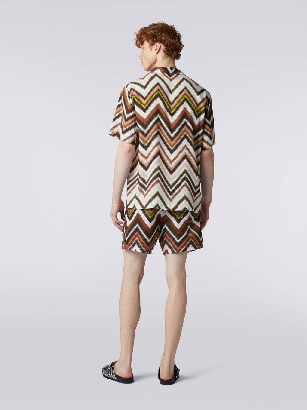 M Missoni Camicia a maniche corte in viscosa con stampa chevron Consegna Veloce
