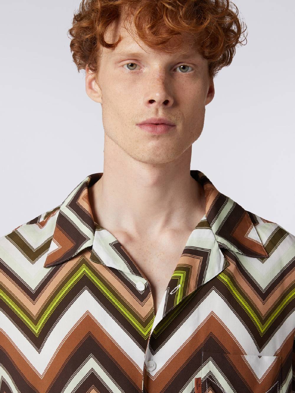 M Missoni Camicia a maniche corte in viscosa con stampa chevron Consegna Veloce