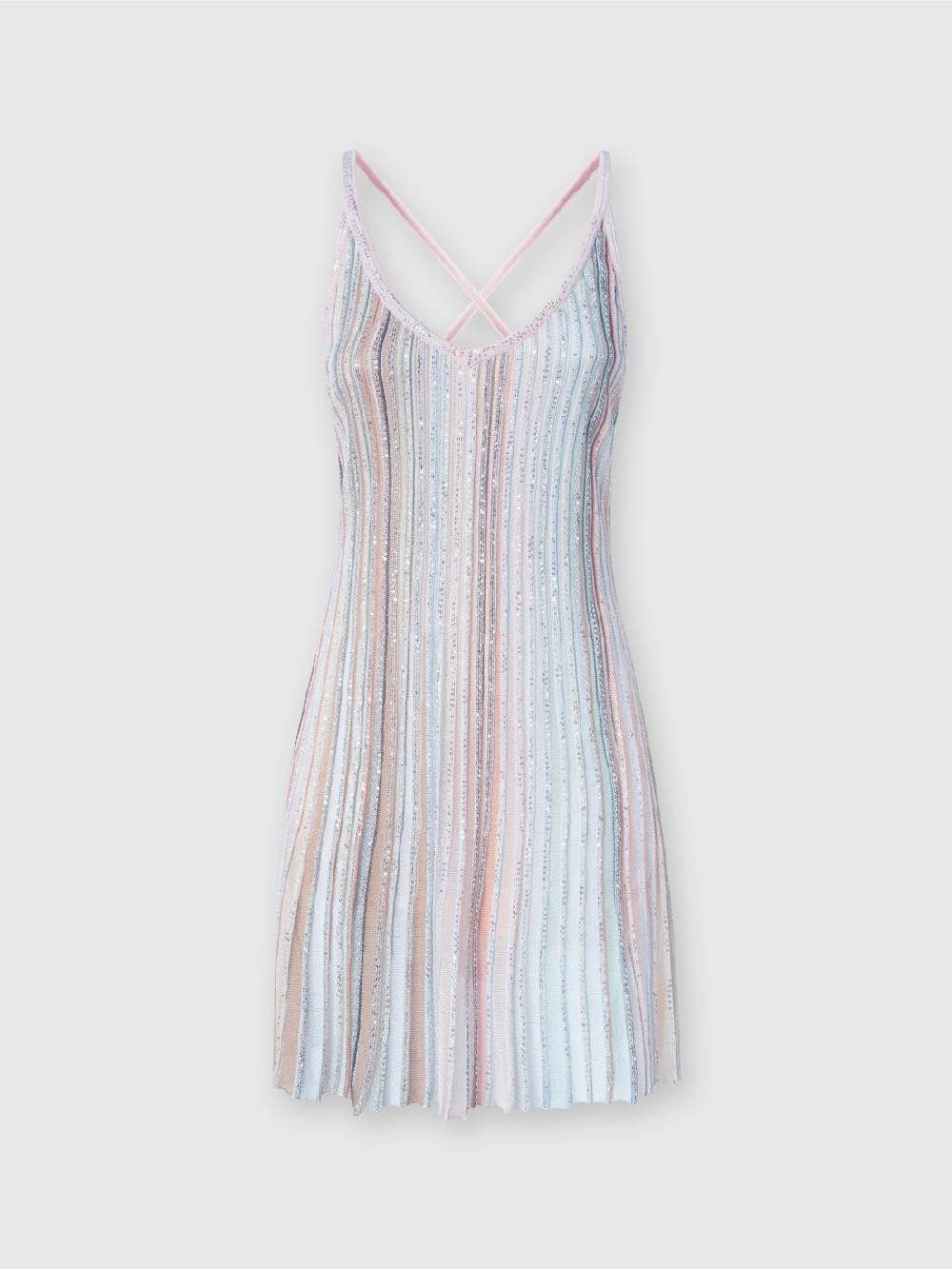 M Missoni Mini-abito in maglia a righe verticali con paillettes Fino Al -60%